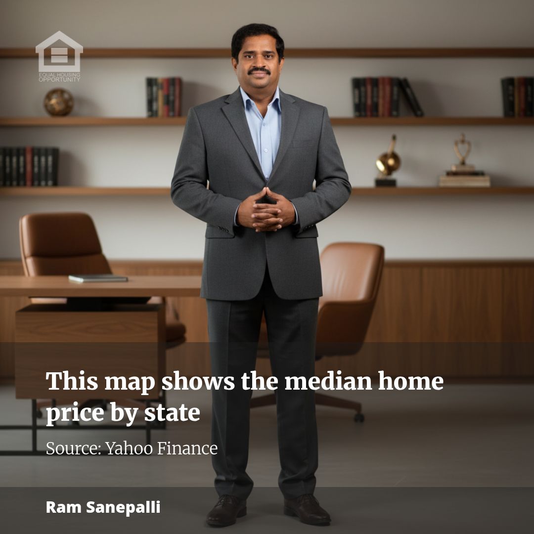 This map shows the median home price by state